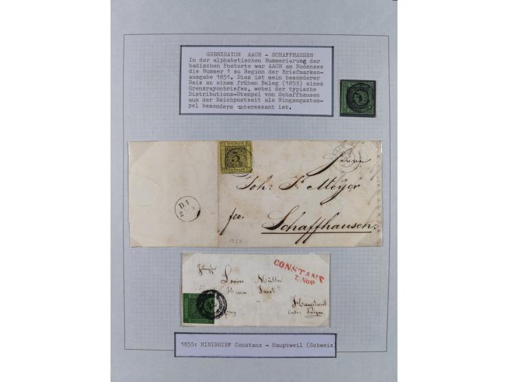 1850/70 (ca.), GRENZRAYON, 27 fast ausschließlich frankierte Briefe bzw. Ganzsachen, dabei 2 Charge-Briefe