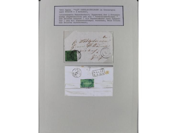 1850/70 (ca.), GRENZRAYON, 27 fast ausschließlich frankierte Briefe bzw. Ganzsachen, dabei 2 Charge-Briefe