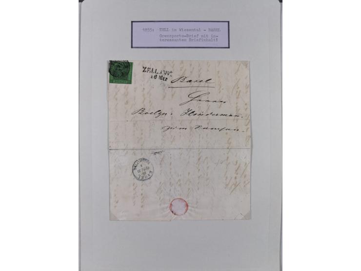 1850/70 (ca.), GRENZRAYON, 27 fast ausschließlich frankierte Briefe bzw. Ganzsachen, dabei 2 Charge-Briefe