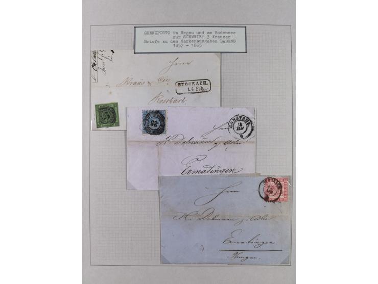 1850/70 (ca.), GRENZRAYON, 27 fast ausschließlich frankierte Briefe bzw. Ganzsachen, dabei 2 Charge-Briefe