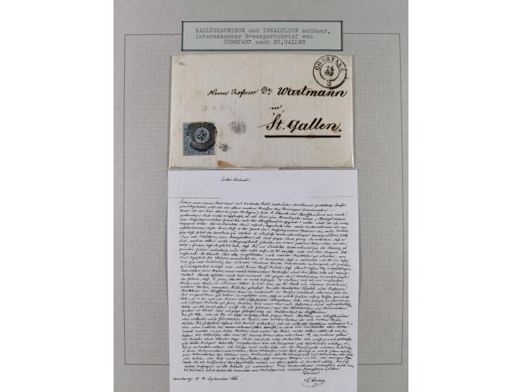 1850/70 (ca.), GRENZRAYON, 27 fast ausschließlich frankierte Briefe bzw. Ganzsachen, dabei 2 Charge-Briefe