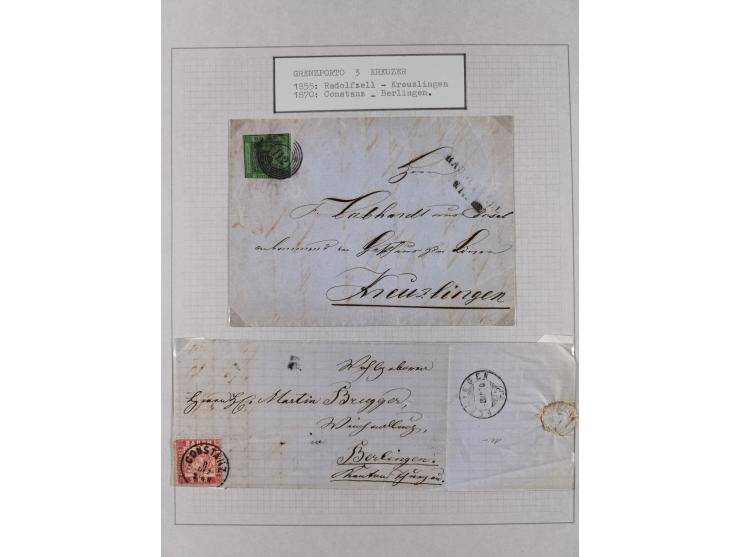 1850/70 (ca.), GRENZRAYON, 27 fast ausschließlich frankierte Briefe bzw. Ganzsachen, dabei 2 Charge-Briefe