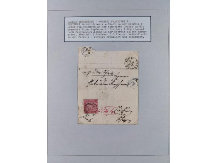 1850/70 (ca.), GRENZRAYON, 27 fast ausschließlich frankierte Briefe bzw. Ganzsachen, dabei 2 Charge-Briefe