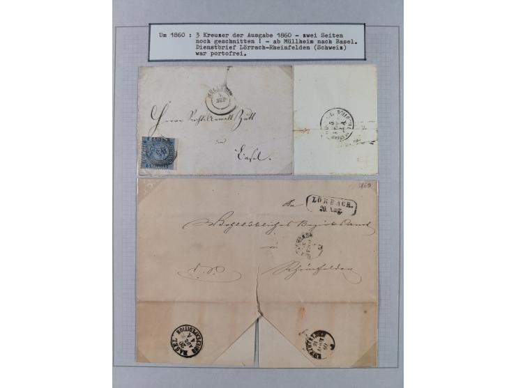 1850/70 (ca.), GRENZRAYON, 27 fast ausschließlich frankierte Briefe bzw. Ganzsachen, dabei 2 Charge-Briefe