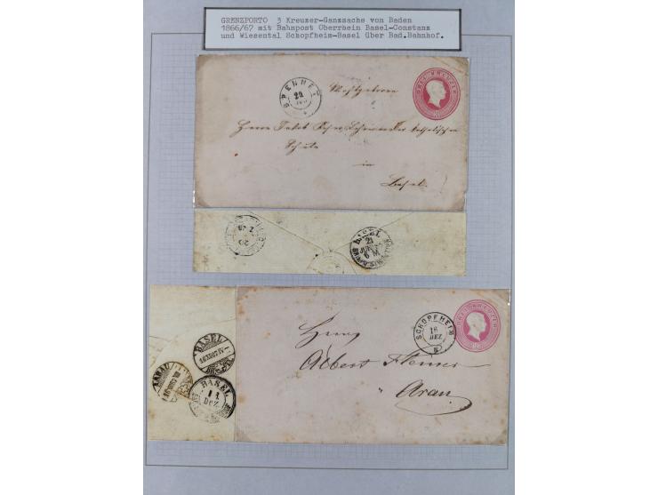 1850/70 (ca.), GRENZRAYON, 27 fast ausschließlich frankierte Briefe bzw. Ganzsachen, dabei 2 Charge-Briefe