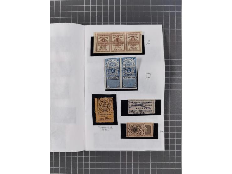 1880/1923 (ca.), Russian Fiscals and Zemstvo, group of unused/used including some multiples, noted Moscow chancellery, Simbir