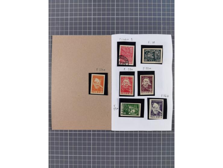 1942/44, ungebrauchte/gestempelte Sammlung mit Doubletten, dabei bessere Stücke mit u.a. Fischer-Nr. 15 auf kleinformatiger W