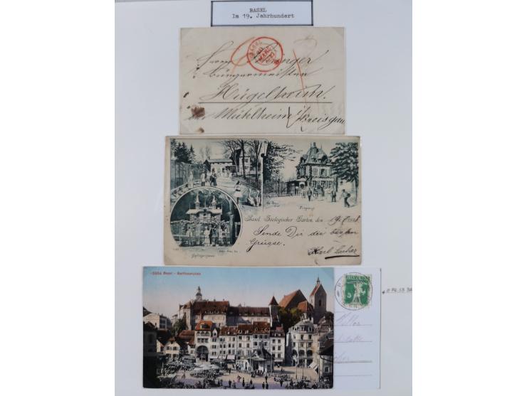 1810/80 (ca.), kleine Partie mit über 50 Briefen und Ganzsachen, dabei viele Grenzrayon-Belege mit auch Drucksachen und 2.Gew