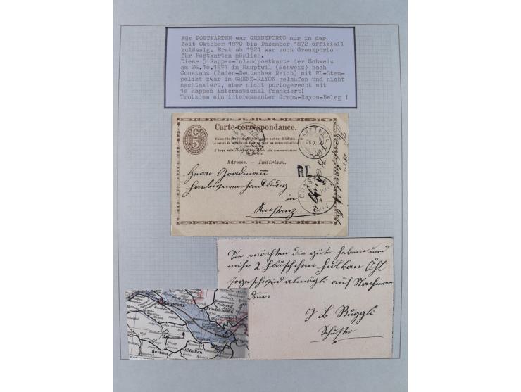 1810/80 (ca.), kleine Partie mit über 50 Briefen und Ganzsachen, dabei viele Grenzrayon-Belege mit auch Drucksachen und 2.Gew