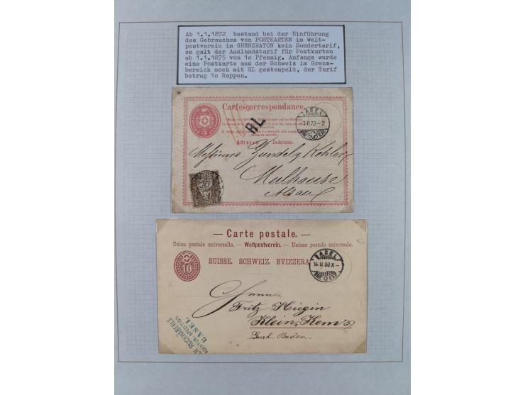 1810/80 (ca.), kleine Partie mit über 50 Briefen und Ganzsachen, dabei viele Grenzrayon-Belege mit auch Drucksachen und 2.Gew