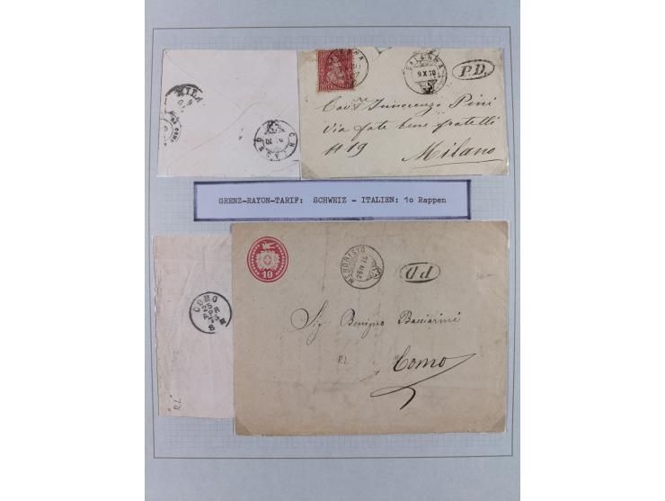 1810/80 (ca.), kleine Partie mit über 50 Briefen und Ganzsachen, dabei viele Grenzrayon-Belege mit auch Drucksachen und 2.Gew