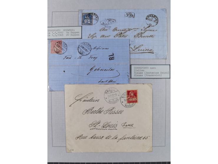 1810/80 (ca.), kleine Partie mit über 50 Briefen und Ganzsachen, dabei viele Grenzrayon-Belege mit auch Drucksachen und 2.Gew