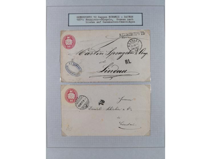 1810/80 (ca.), kleine Partie mit über 50 Briefen und Ganzsachen, dabei viele Grenzrayon-Belege mit auch Drucksachen und 2.Gew