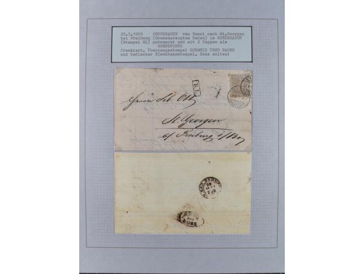 1810/80 (ca.), kleine Partie mit über 50 Briefen und Ganzsachen, dabei viele Grenzrayon-Belege mit auch Drucksachen und 2.Gew