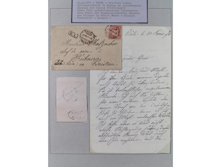 1810/80 (ca.), kleine Partie mit über 50 Briefen und Ganzsachen, dabei viele Grenzrayon-Belege mit auch Drucksachen und 2.Gew