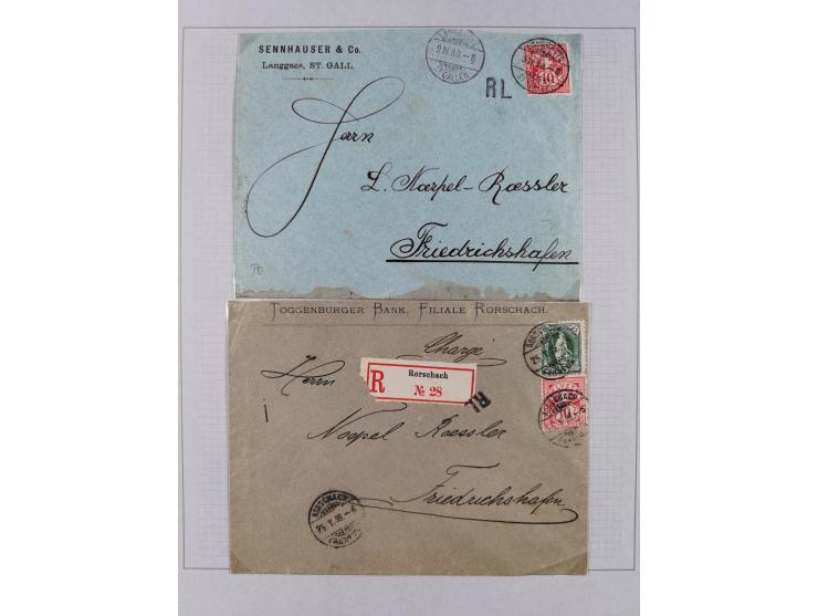 1810/80 (ca.), kleine Partie mit über 50 Briefen und Ganzsachen, dabei viele Grenzrayon-Belege mit auch Drucksachen und 2.Gew