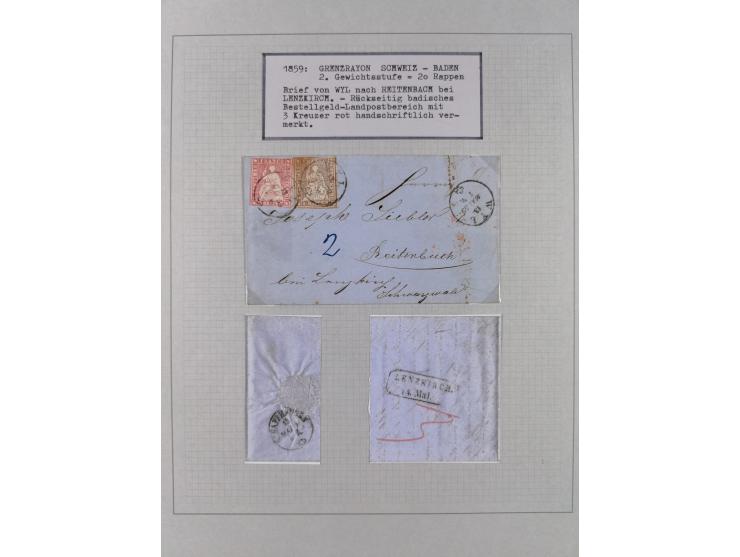 1810/80 (ca.), kleine Partie mit über 50 Briefen und Ganzsachen, dabei viele Grenzrayon-Belege mit auch Drucksachen und 2.Gew