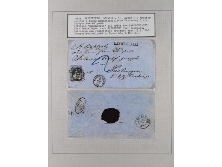 1810/80 (ca.), kleine Partie mit über 50 Briefen und Ganzsachen, dabei viele Grenzrayon-Belege mit auch Drucksachen und 2.Gew