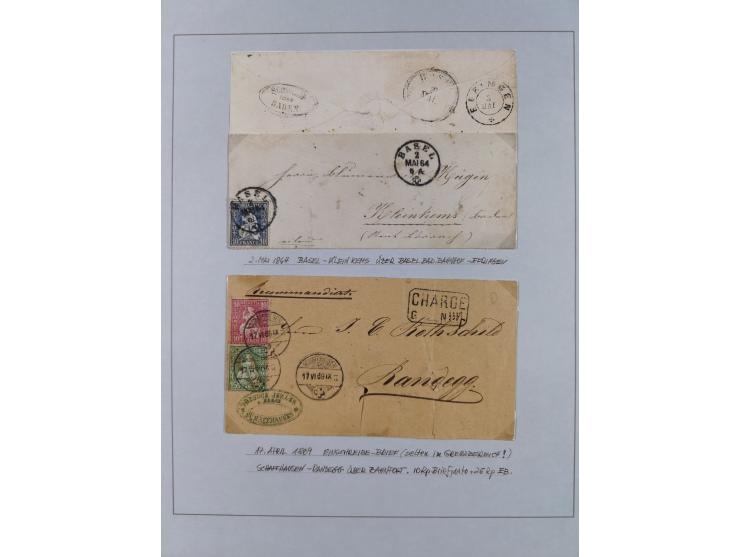 1810/80 (ca.), kleine Partie mit über 50 Briefen und Ganzsachen, dabei viele Grenzrayon-Belege mit auch Drucksachen und 2.Gew