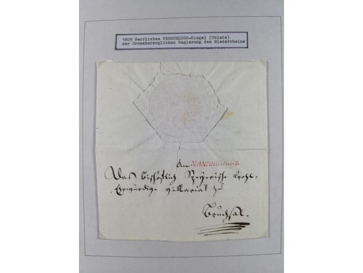 1750/1850 (ca.), kleine aufgezogene Sammlung mit 35 Briefen/Briefhüllen, dabei Express- und Charge-Briefe, Transitpost, etc.