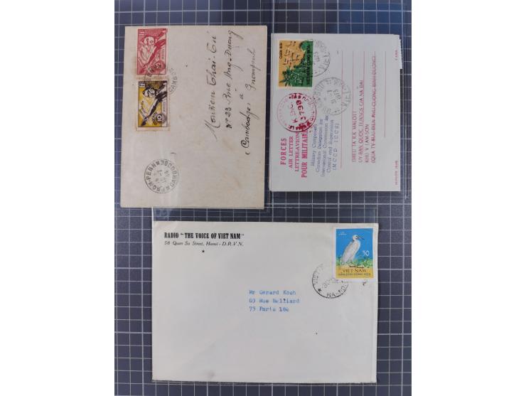 1944/82 (ca.), group of 18 covers and cards with various frankings and interesting usages form Indochina, Vietnam and Cambodi