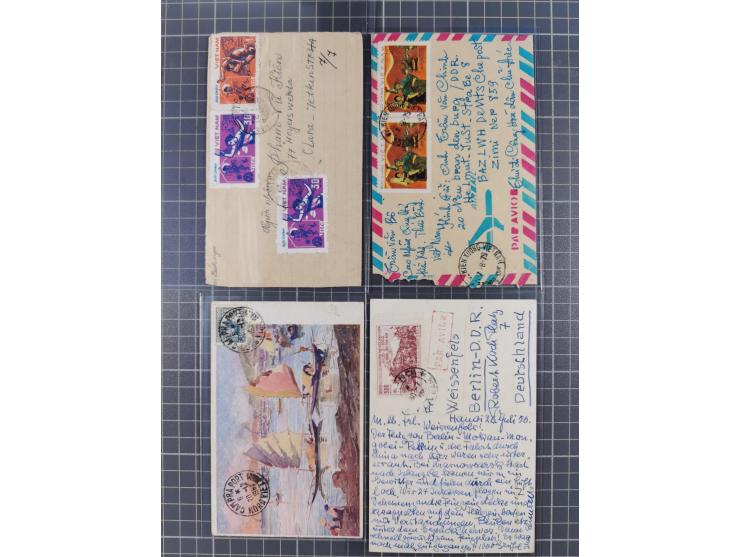 1944/82 (ca.), group of 18 covers and cards with various frankings and interesting usages form Indochina, Vietnam and Cambodi