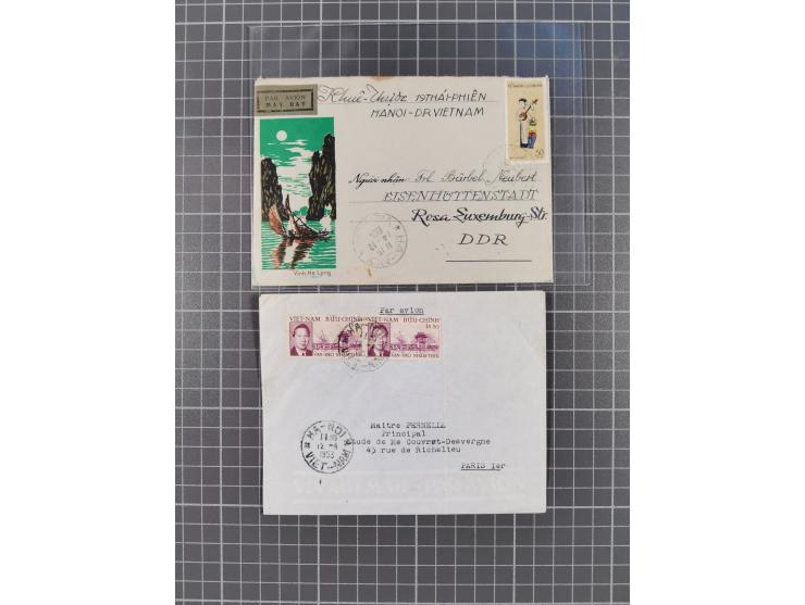 1944/82 (ca.), group of 18 covers and cards with various frankings and interesting usages form Indochina, Vietnam and Cambodi