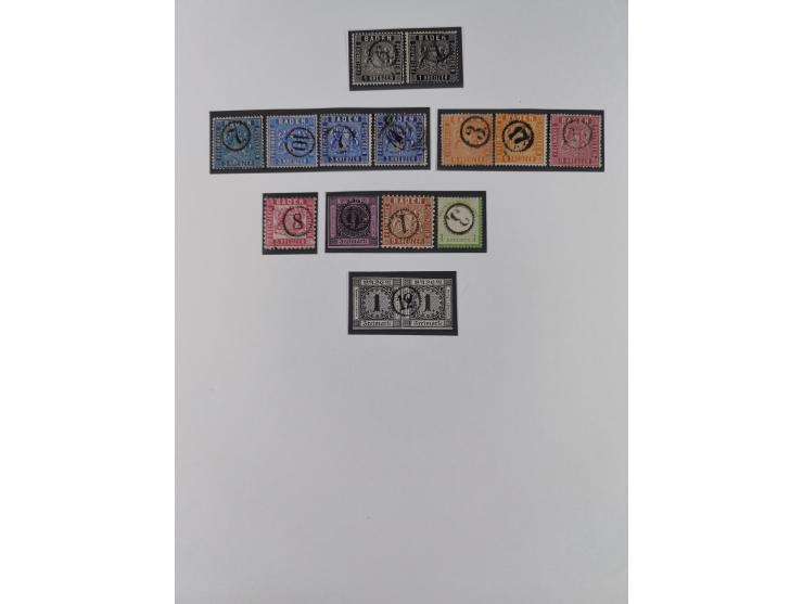 1850/72 (ca.), interessante Stempelsammlung auf Marken, Briefstücken und Briefen, dabei blaue und rote Nummernstempel, Fremde