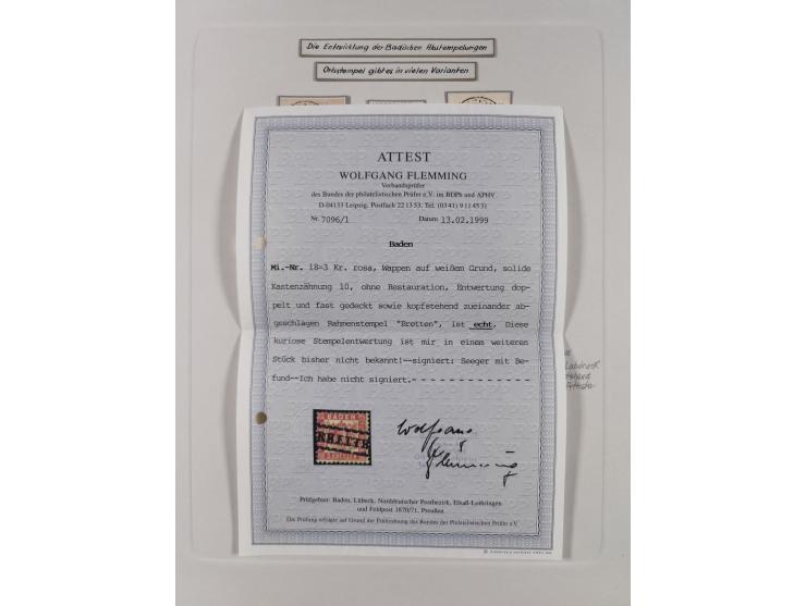 1850/72 (ca.), interessante Stempelsammlung auf Marken, Briefstücken und Briefen, dabei blaue und rote Nummernstempel, Fremde