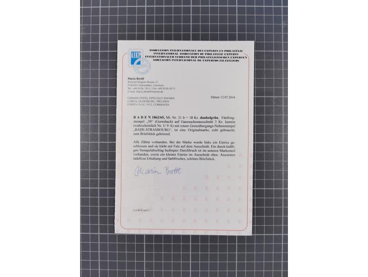 1850/72 (ca.), interessante Stempelsammlung auf Marken, Briefstücken und Briefen, dabei blaue und rote Nummernstempel, Fremde