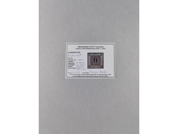 1850/72 (ca.), interessante Stempelsammlung auf Marken, Briefstücken und Briefen, dabei blaue und rote Nummernstempel, Fremde