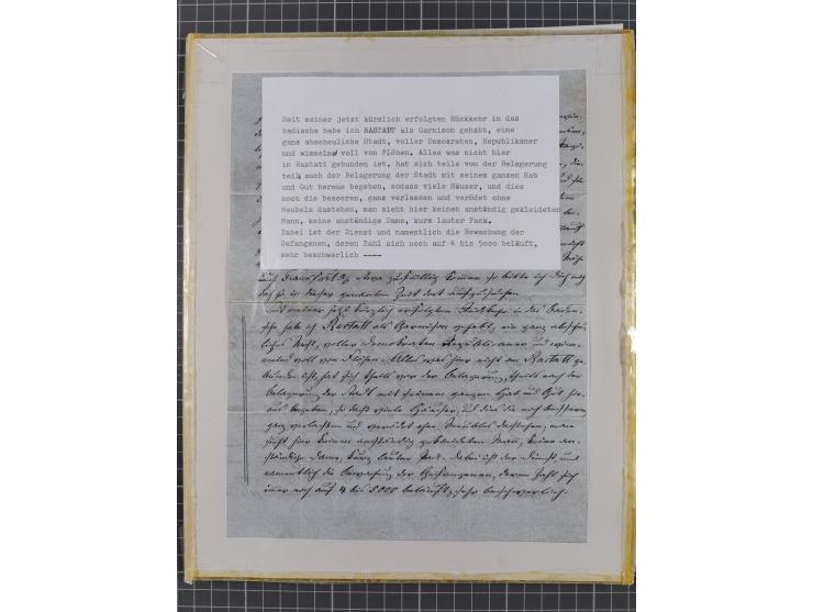 1848/71, kleine Sammlung Badischer Aufstand und Krieg 1870/71, insgesamt 19 Belege, teils mit Feldpost-Stempeln. Ex Dr. Heinz