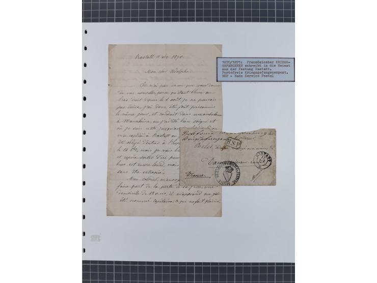 1848/71, kleine Sammlung Badischer Aufstand und Krieg 1870/71, insgesamt 19 Belege, teils mit Feldpost-Stempeln. Ex Dr. Heinz