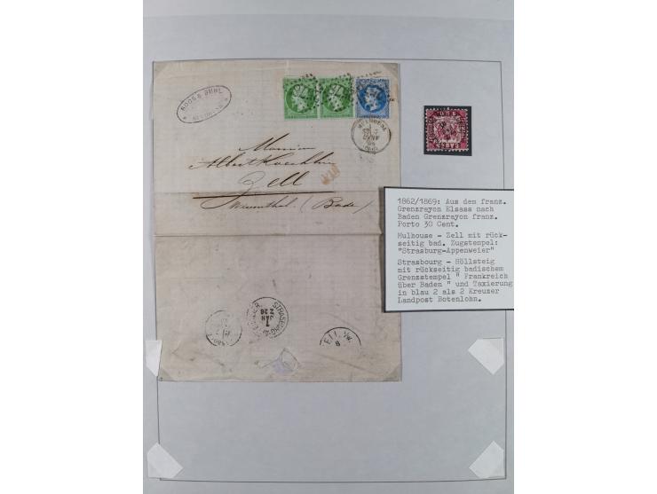 1800/1970 (ca.) interessante Material-Sammlung von etwa 250 Belegen und wenigen Marken, dabei u.a. Dt. Reich Ersttagsstempel 