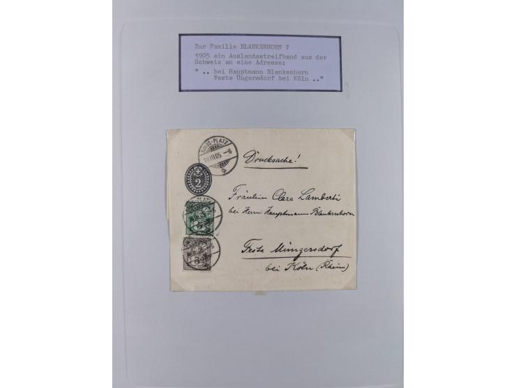 1800/1970 (ca.) interessante Material-Sammlung von etwa 250 Belegen und wenigen Marken, dabei u.a. Dt. Reich Ersttagsstempel 