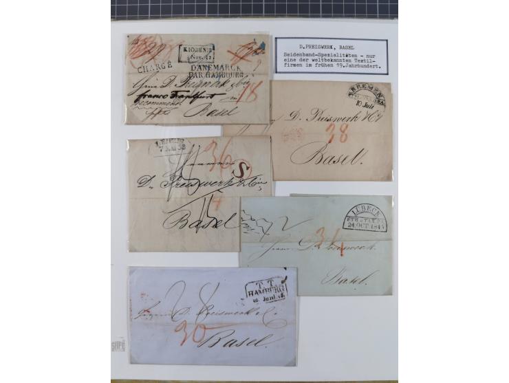 1800/1970 (ca.) interessante Material-Sammlung von etwa 250 Belegen und wenigen Marken, dabei u.a. Dt. Reich Ersttagsstempel 