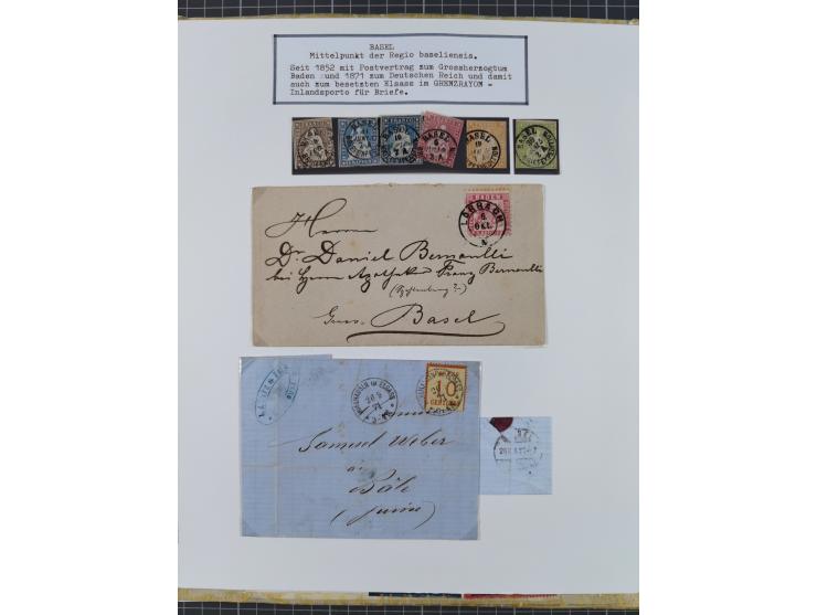 1800/1970 (ca.) interessante Material-Sammlung von etwa 250 Belegen und wenigen Marken, dabei u.a. Dt. Reich Ersttagsstempel 