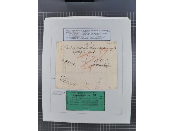 1800/1970 (ca.), HEIMATGESCHICHTE BADENS, umfangreiche Materialsammlung, teils ausstellungsmäßig aufgezogen, mit einigen hund