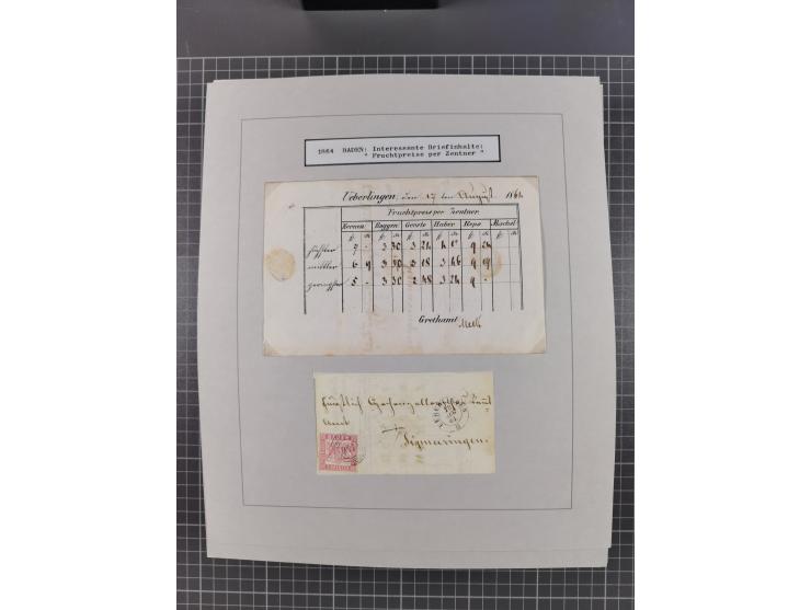 1800/1970 (ca.), HEIMATGESCHICHTE BADENS, umfangreiche Materialsammlung, teils ausstellungsmäßig aufgezogen, mit einigen hund