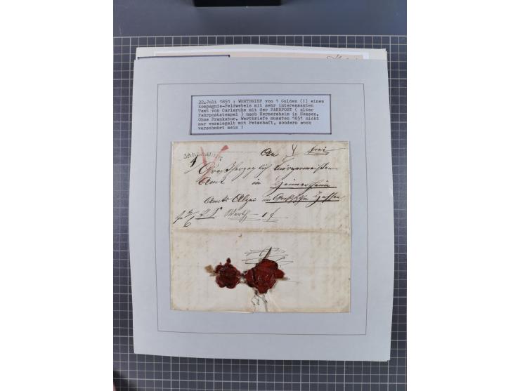 1800/1970 (ca.), HEIMATGESCHICHTE BADENS, umfangreiche Materialsammlung, teils ausstellungsmäßig aufgezogen, mit einigen hund