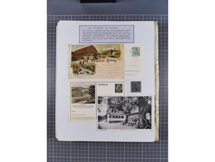 1800/1970 (ca.), HEIMATGESCHICHTE BADENS, umfangreiche Materialsammlung, teils ausstellungsmäßig aufgezogen, mit einigen hund