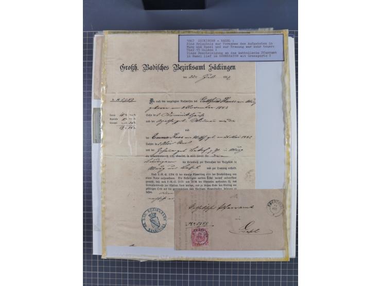 1800/1970 (ca.), HEIMATGESCHICHTE BADENS, umfangreiche Materialsammlung, teils ausstellungsmäßig aufgezogen, mit einigen hund