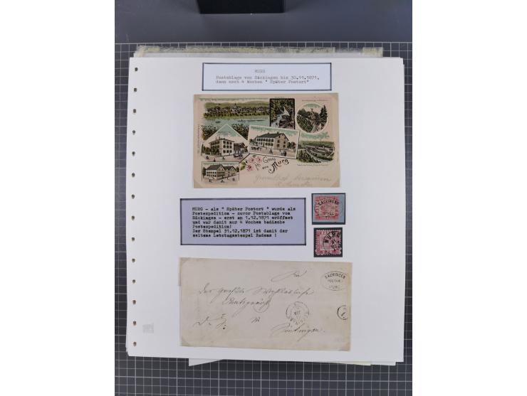 1800/1970 (ca.), HEIMATGESCHICHTE BADENS, umfangreiche Materialsammlung, teils ausstellungsmäßig aufgezogen, mit einigen hund