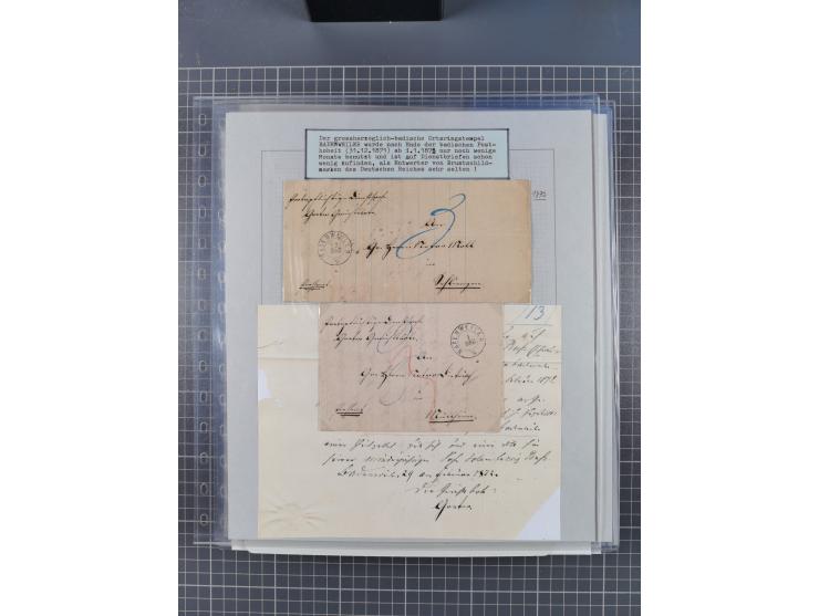 1800/1970 (ca.), HEIMATGESCHICHTE BADENS, umfangreiche Materialsammlung, teils ausstellungsmäßig aufgezogen, mit einigen hund