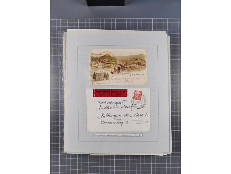 1800/1970 (ca.), HEIMATGESCHICHTE BADENS, umfangreiche Materialsammlung, teils ausstellungsmäßig aufgezogen, mit einigen hund