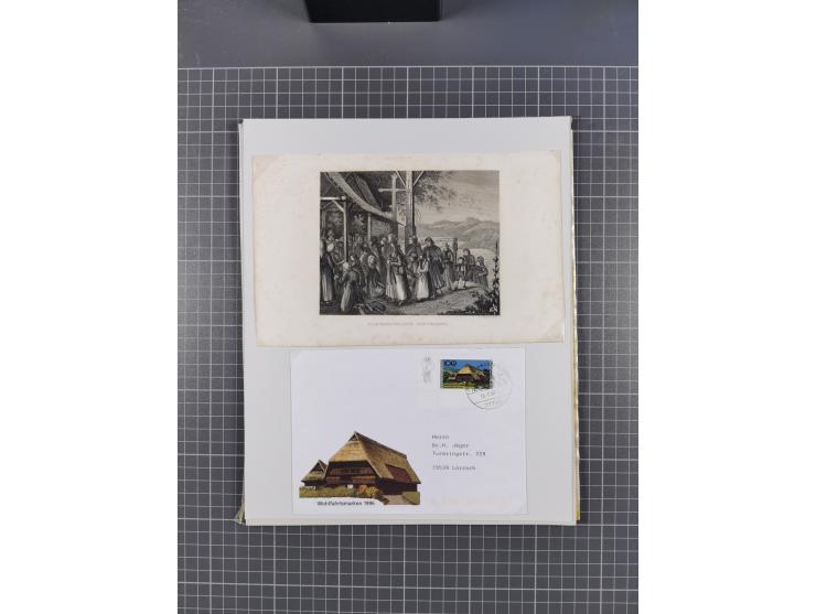 1800/1970 (ca.), HEIMATGESCHICHTE BADENS, umfangreiche Materialsammlung, teils ausstellungsmäßig aufgezogen, mit einigen hund