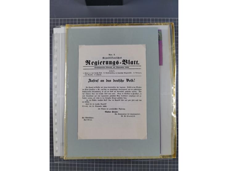 1800/1970 (ca.), HEIMATGESCHICHTE BADENS, umfangreiche Materialsammlung, teils ausstellungsmäßig aufgezogen, mit einigen hund