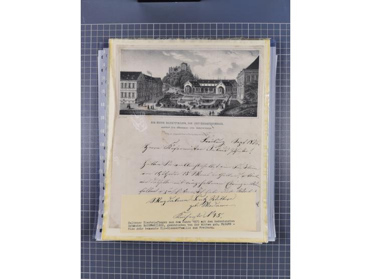 1800/1970 (ca.), HEIMATGESCHICHTE BADENS, umfangreiche Materialsammlung, teils ausstellungsmäßig aufgezogen, mit einigen hund