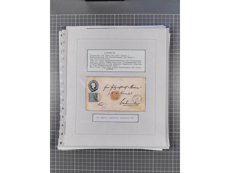 1800/1970 (ca.), HEIMATGESCHICHTE BADENS, umfangreiche Materialsammlung, teils ausstellungsmäßig aufgezogen, mit einigen hund