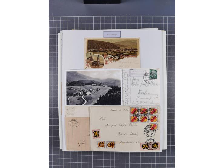 1800/1970 (ca.), HEIMATGESCHICHTE BADENS, umfangreiche Materialsammlung, teils ausstellungsmäßig aufgezogen, mit einigen hund